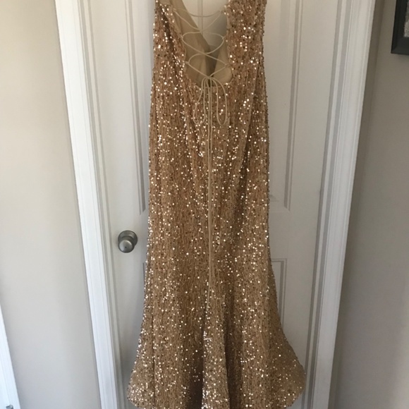 Champagne Gold Sequin Gown - Picture 5 of 5